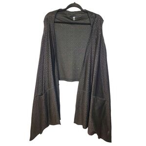 M x Matthildur Wynonna Black Geometric Print Jacket/Top Drape Front Pockets L/XL